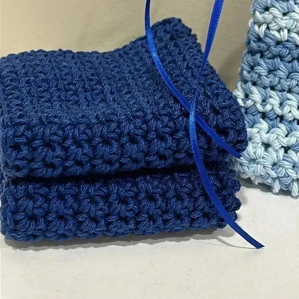100% Cotton Handmade Washcloth & Soap Saver